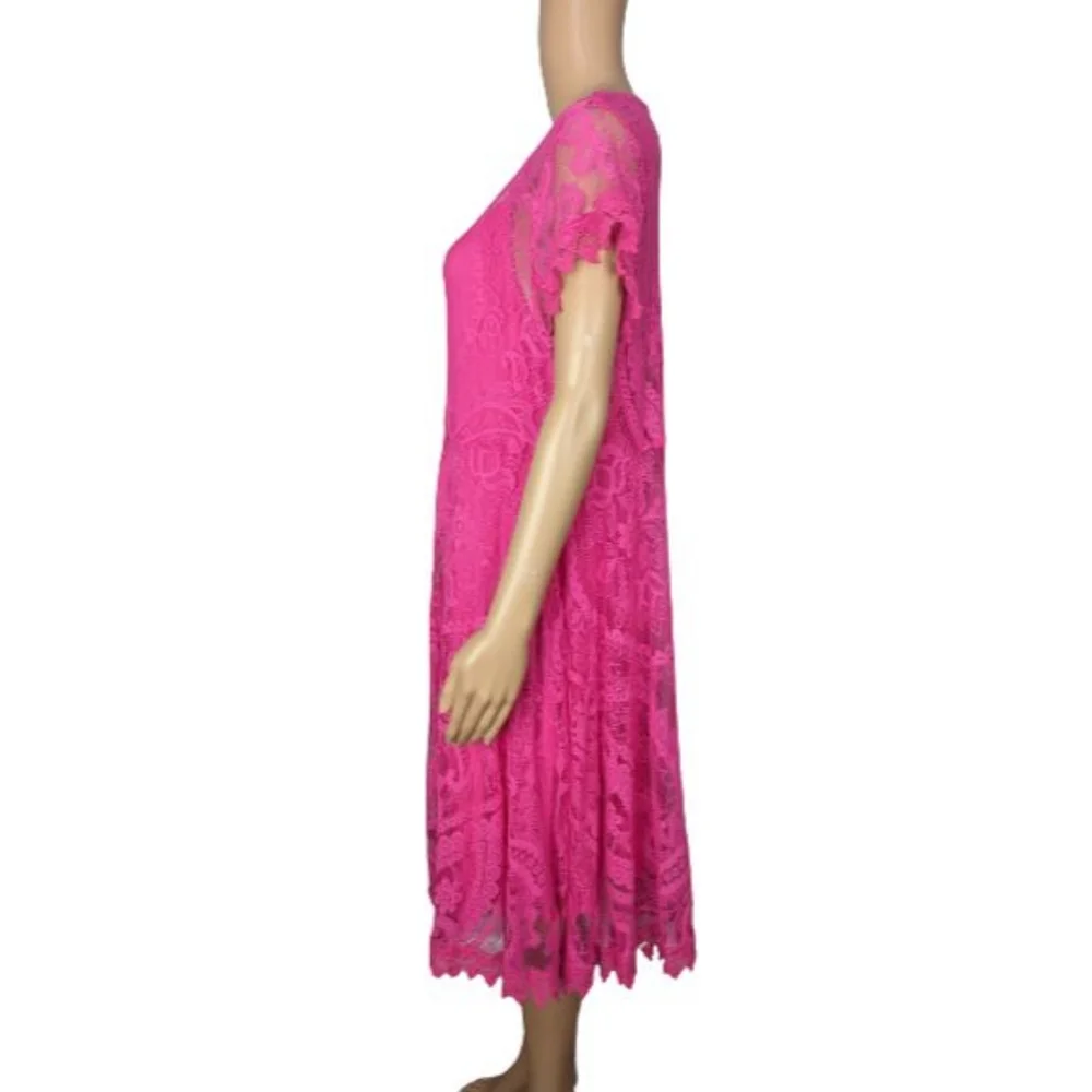 Torrid Pink Lace Button Front Skate Dress 1